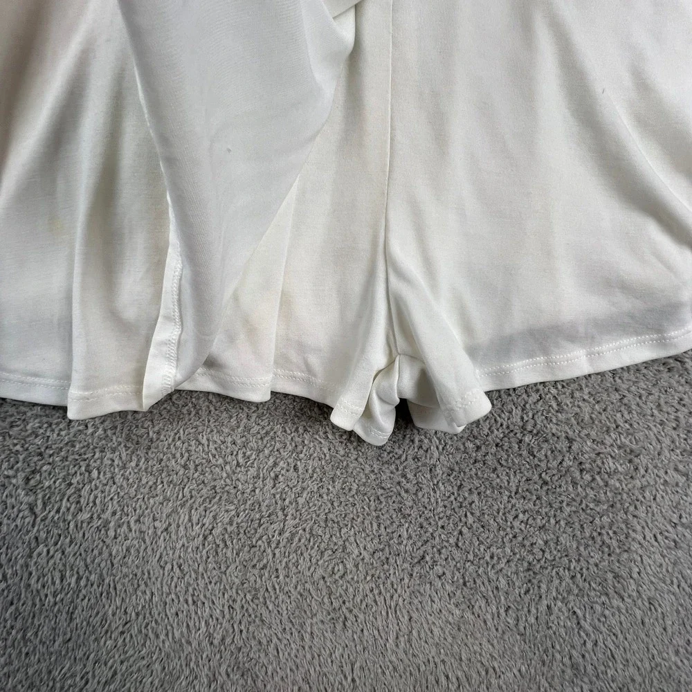 Urban Outfitters Kimchi Blue Y2K Wrap Romper Dress Side Tie Small White - Picture 4 of 12